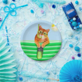 Kat-duiker met masker en snorkel papieren bordje (Feest)