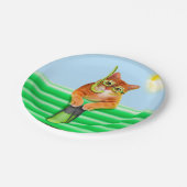 Kat-duiker met masker en snorkel papieren bordje (Gekanteld)