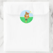Kat-duiker met masker en snorkel ronde sticker (Tas)