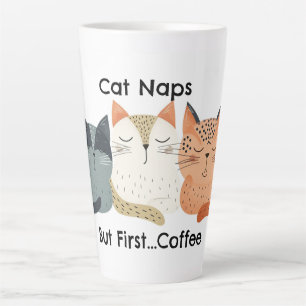 Kat dutjes maar eerste koffie folk art latte Mok