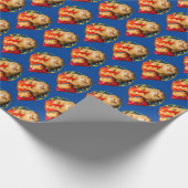 Kat Eating Cheese Puffs Cadeaupapier (Hoek)