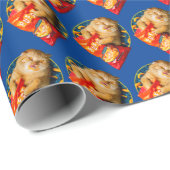 Kat Eating Cheese Puffs Cadeaupapier (Rol Hoek)