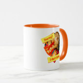 Kat Eating Cheese Puffs Mok (Voorkant rechts)