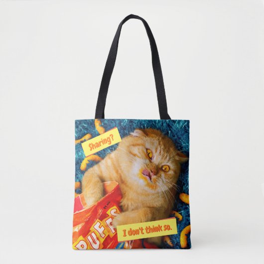 Kat Eating Cheese Puffs Tote Bag (Voorkant)