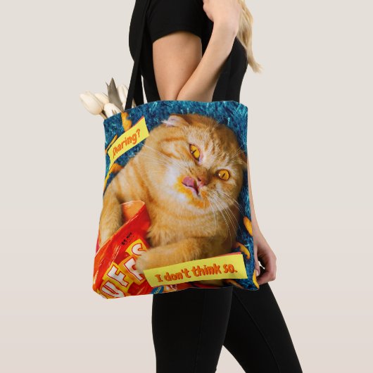 Kat Eating Cheese Puffs Tote Bag (Dichtbij)