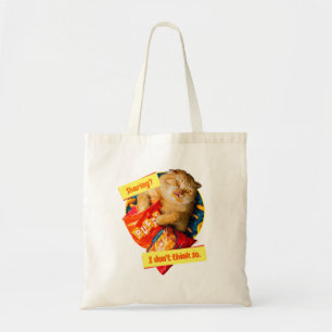 Kat Eating Cheese Puffs Tote Bag