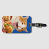 Kat Eating Cheeseburger Bagagelabel (Voorkant (horizontaal))