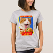 Kat Eating Cheeseburger T-shirt (Voorkant)