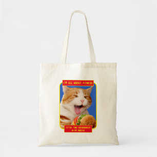Kat Eating Cheeseburger Tote Bag