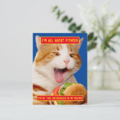 Kat Eating Cheeseburger Uitnodiging Briefkaart (Staand voorkant)