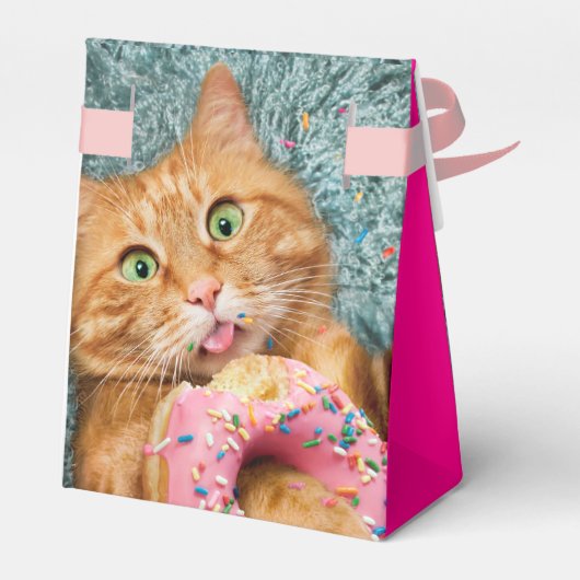 Kat Eating Donut Bedankdoosjes (Achterkant)