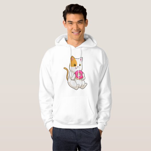 Kat Eating Donut Hoodie (Voorkant volledig)
