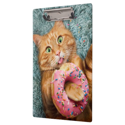 Kat Eating Donut Klembord (Links)