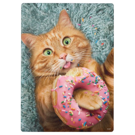 Kat Eating Donut Klembord (Achterkant)
