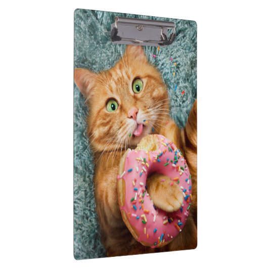 Kat Eating Donut Klembord (Rechts)