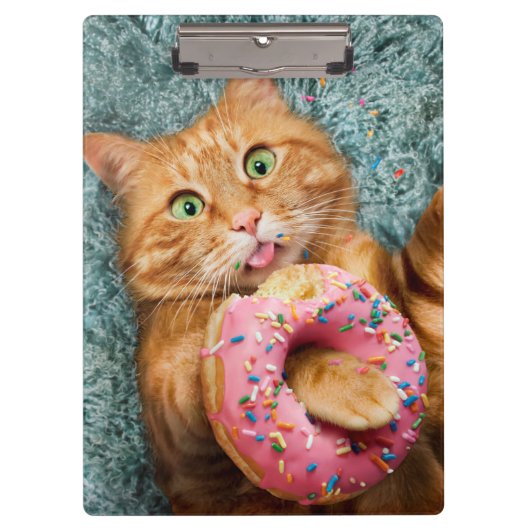 Kat Eating Donut Klembord (Voorkant)