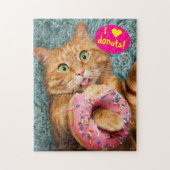 Kat Eating Donut Legpuzzel (Verticaal)
