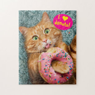 Kat Eating Donut Legpuzzel