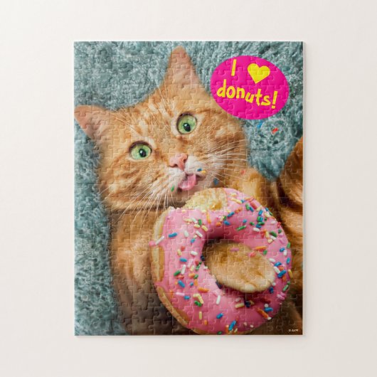 Kat Eating Donut Legpuzzel (Verticaal)