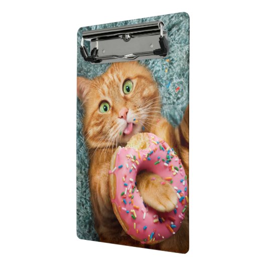 Kat Eating Donut Mini Klembord (Angled2)