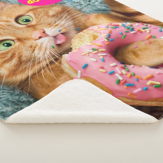 Kat Eating Donut Sherpa Deken (3/4)
