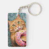Kat Eating Donut Sleutelhanger (achterkant)