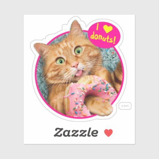Kat Eating Donut Sticker (Vel)