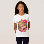 Kat Eating Donut T-shirt (Voorkant volledig)