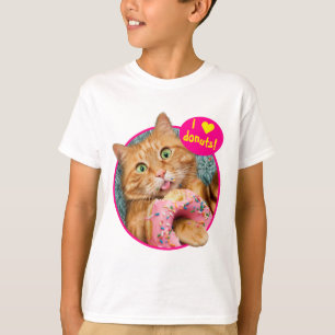 Kat Eating Donut T-shirt