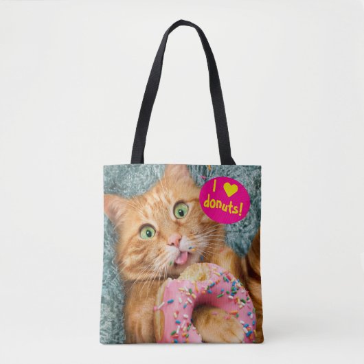 Kat Eating Donut Tote Bag (Voorkant)