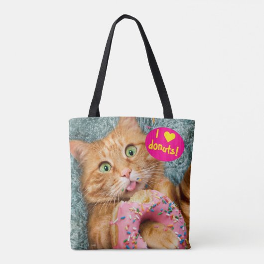 Kat Eating Donut Tote Bag (Achterkant)