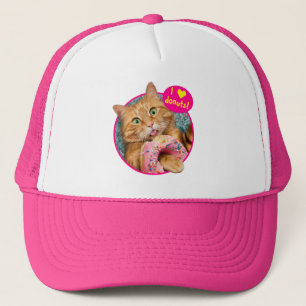 Kat Eating Donut Trucker Pet
