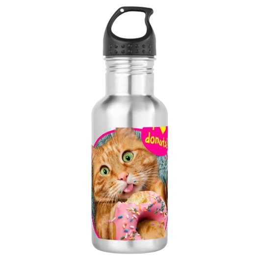 Kat Eating Donut Waterfles (Voorkant)