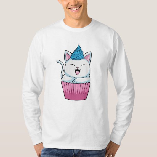 Kat Eating Muffin T-shirt (Voorkant)