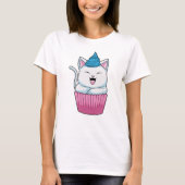 Kat Eating Muffin T-shirt (Voorkant)