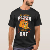 Kat Eating Pizza T-shirt Pepperoni Slice Kitten (Voorkant)