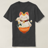 Kat Eating Ramen in Bowl T-shirt (Design voorkant)