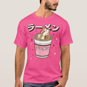 Kat Eating Ramen Japans geluid Kawaii Anime T-shirt