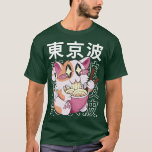 Kat Eating Ramen Kitten Kawaii Aesthetische Kinder T-shirt