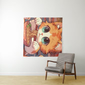 Kat Eating Ramen Noodles Wandkleed (In Situ (horizontaal))