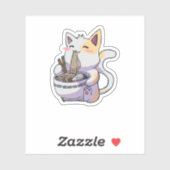 Kat Eating Ramen Sticker (Vel)
