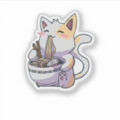 Kat Eating Ramen Sticker (Voorkant)