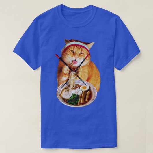 Kat Eating Ramen T-shirt (Design voorkant)