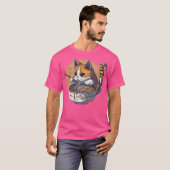 Kat Eating Ramen T-shirt (Voorkant volledig)