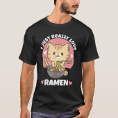 Kat Eating Ramen T-shirt (Voorkant)