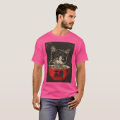 Kat Eating Ramen T-shirt (Voorkant volledig)