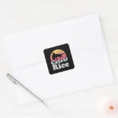 Kat Eating Spaghetti 48 Vierkante Sticker (Envelop)