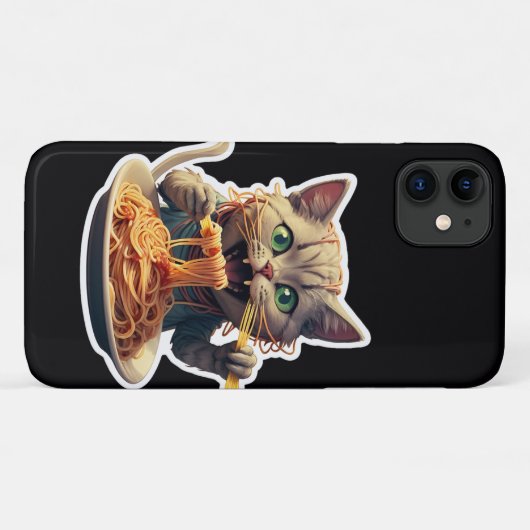 Kat Eating Spaghetti Case-Mate iPhone Case (Achterkant (horizontaal))
