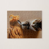 Kat Eating Spaghetti Legpuzzel (Horizontaal)