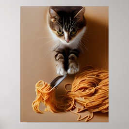 Kat Eating Spaghetti Poster